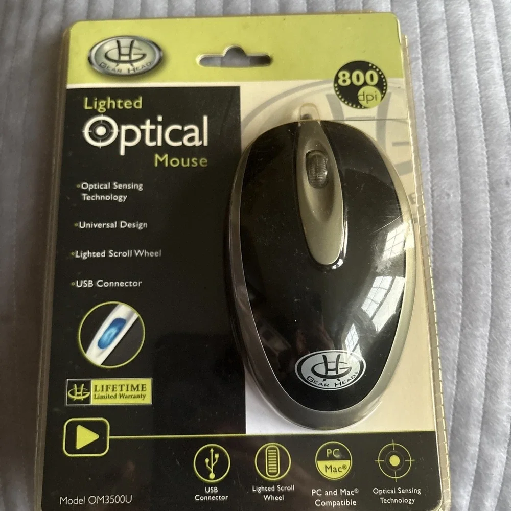 LOGITECH Lighted Optical Mouse 800 Dpi NEW/ in FACTORY SEALED BOX